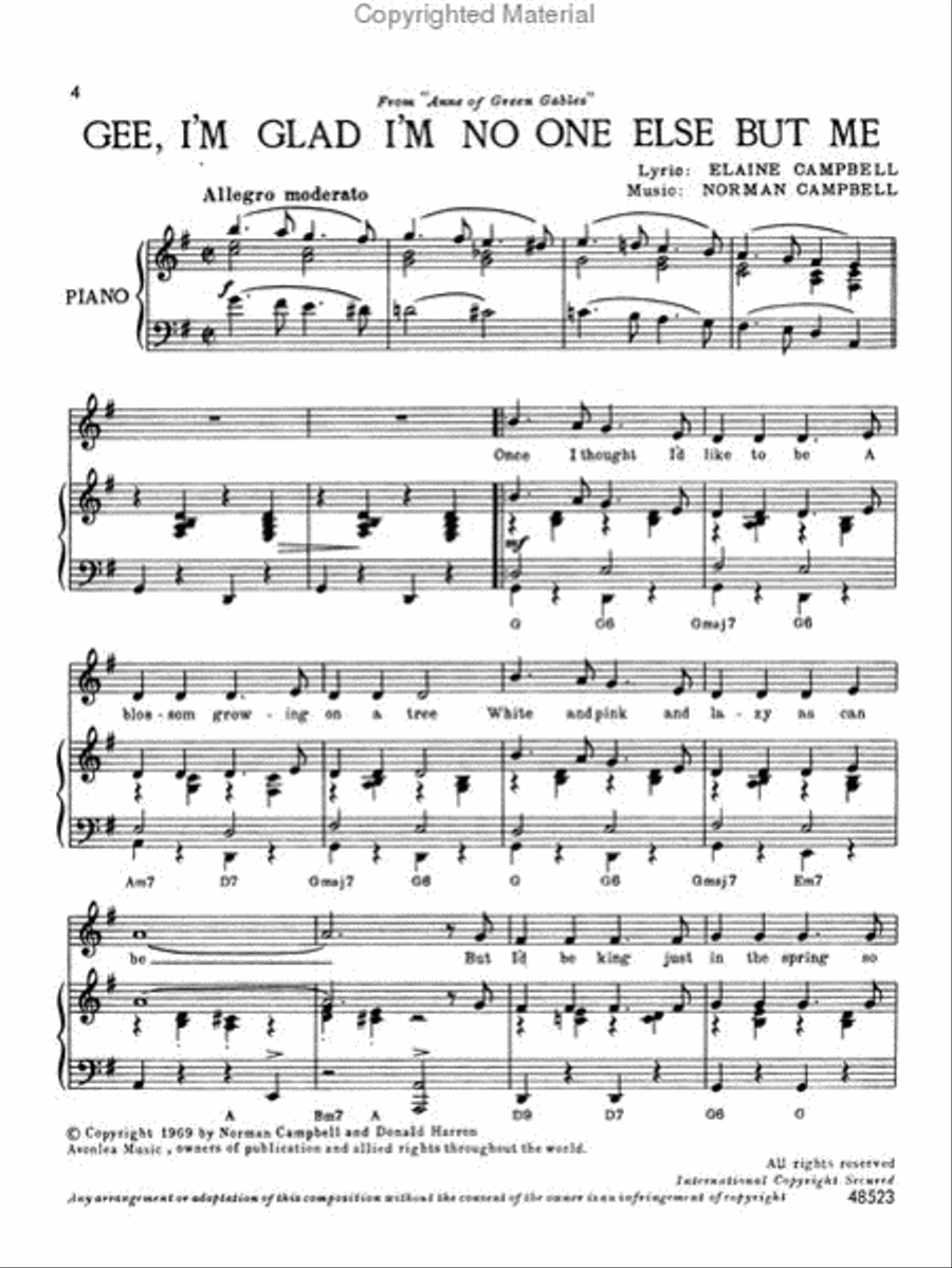 Anne of Green Gables Piano, Vocal, Guitar scores gallery preview page 2