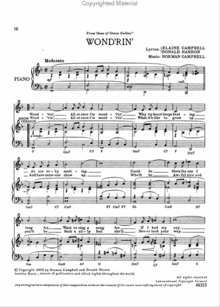 Anne of Green Gables Piano, Vocal, Guitar scores gallery preview page 3