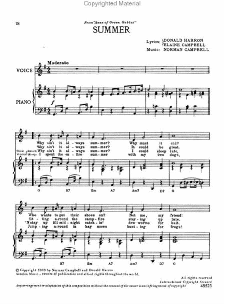 Anne of Green Gables Piano, Vocal, Guitar scores gallery preview page 4
