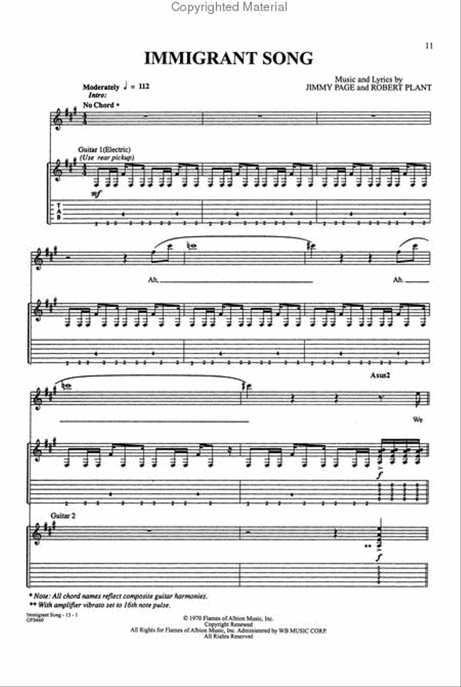 Classic Led Zeppelin III Electric Guitar scores gallery preview page 2