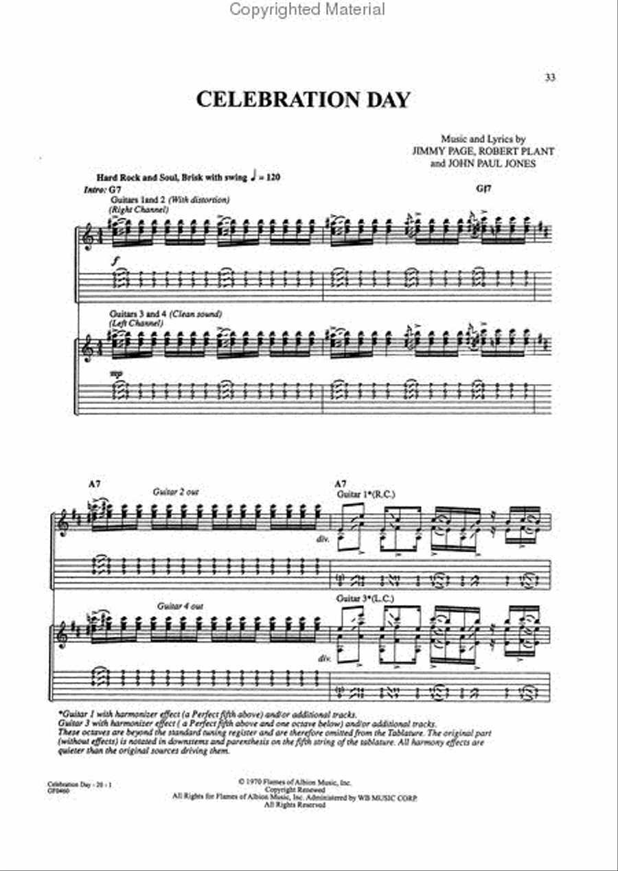 Classic Led Zeppelin III Electric Guitar scores gallery preview page 3