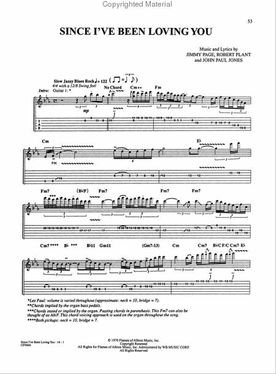 Classic Led Zeppelin III Electric Guitar scores gallery preview page 4