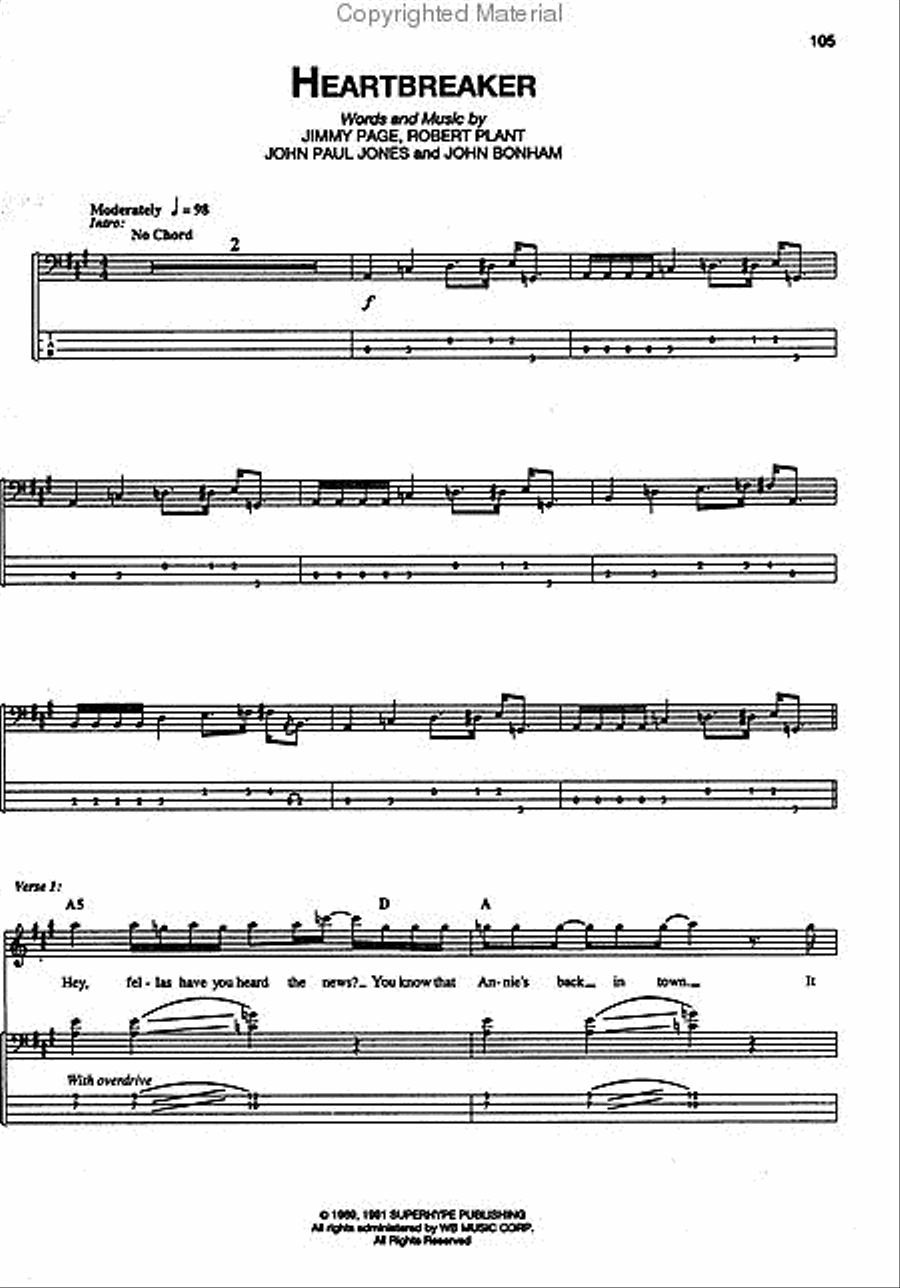 Classic Led Zeppelin I & II - Bass Electric Guitar scores gallery preview page 2