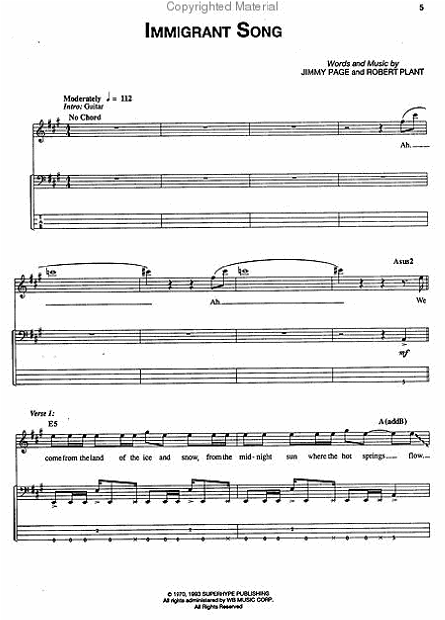 Classic Led Zeppelin III & IV - Bass Electric Guitar scores gallery preview page 2