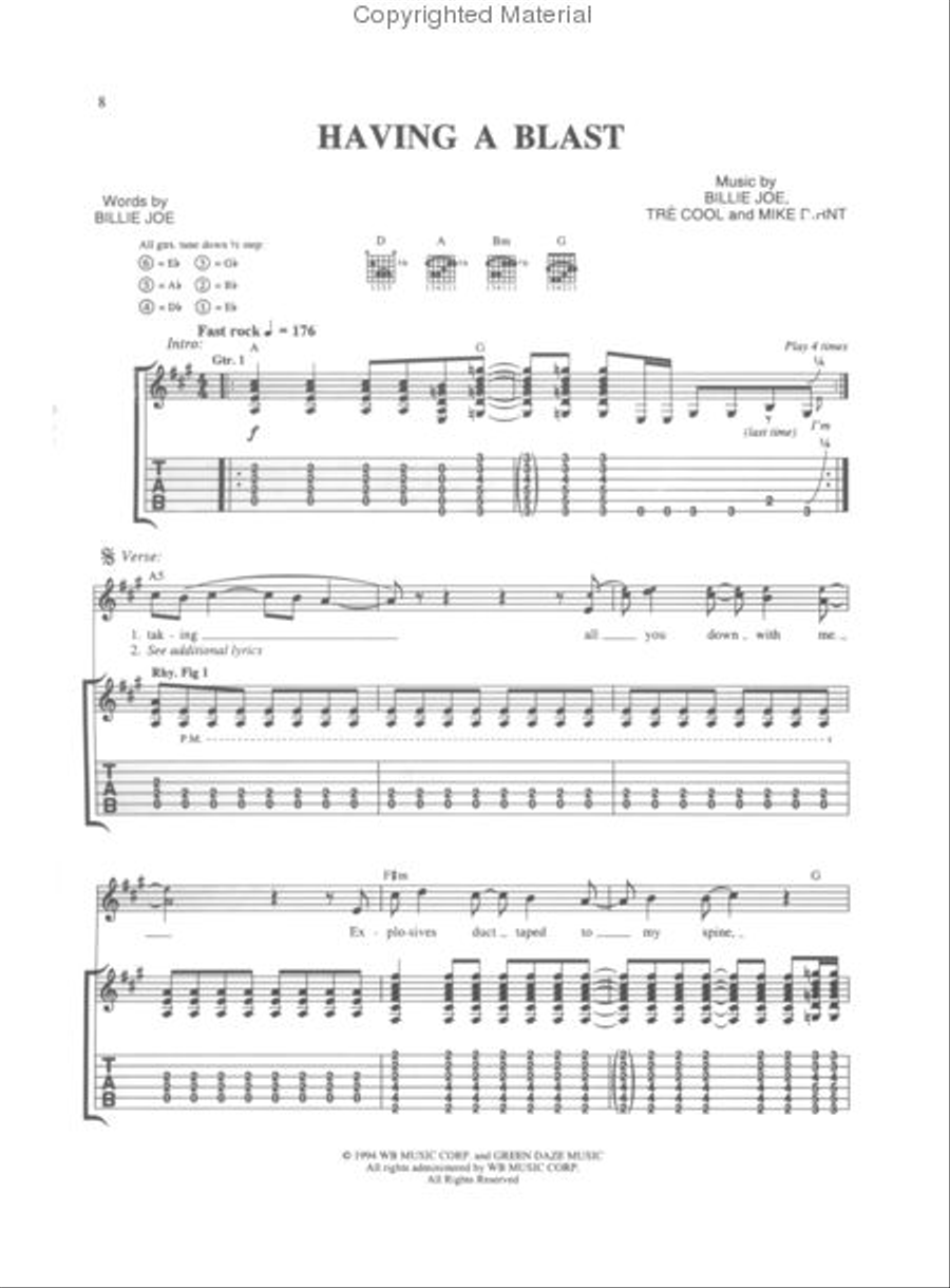 Green Day – Dookie Green Day – Dookie Electric Guitar scores gallery preview page 2