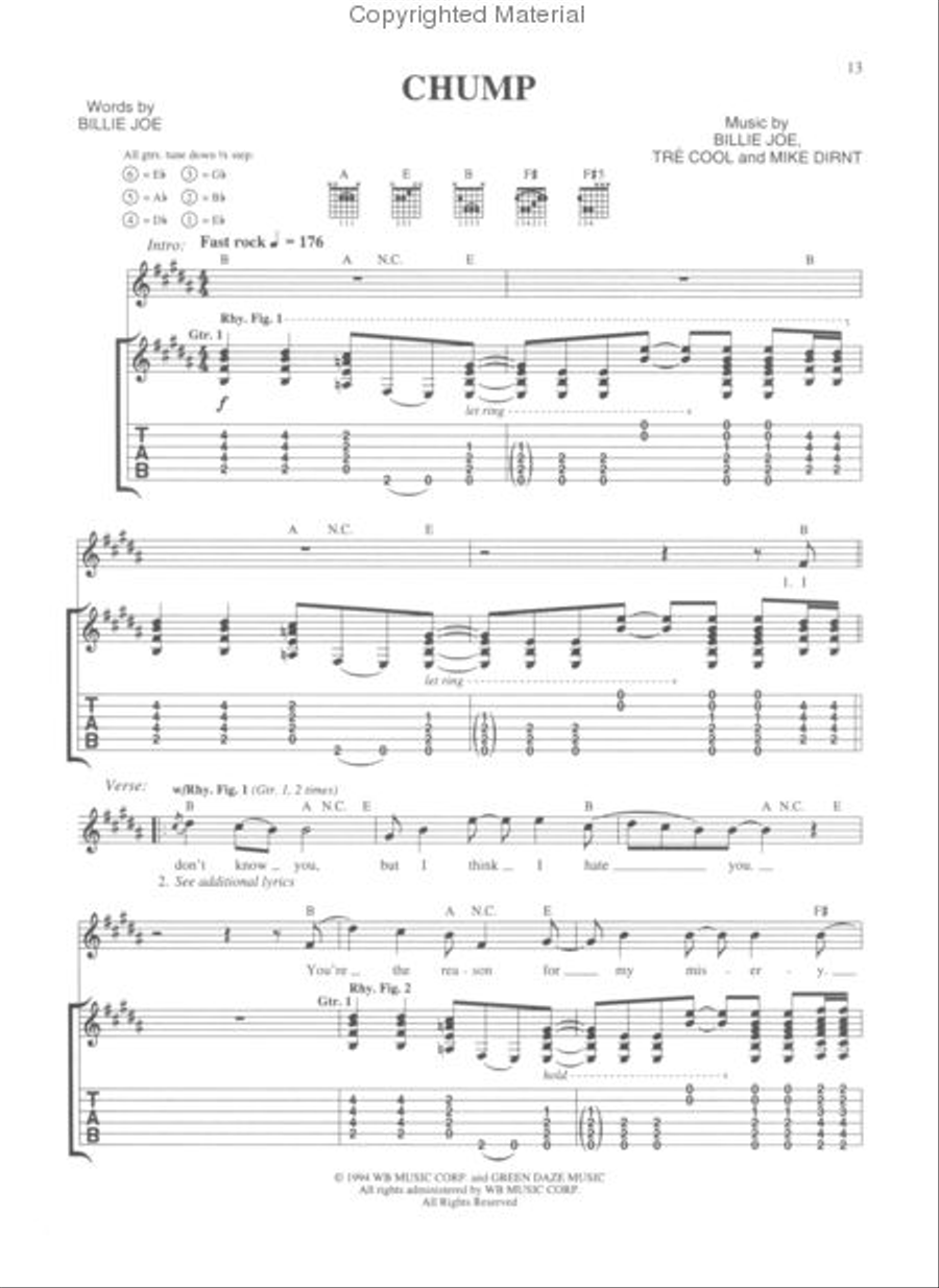 Green Day – Dookie Green Day – Dookie Electric Guitar scores gallery preview page 3