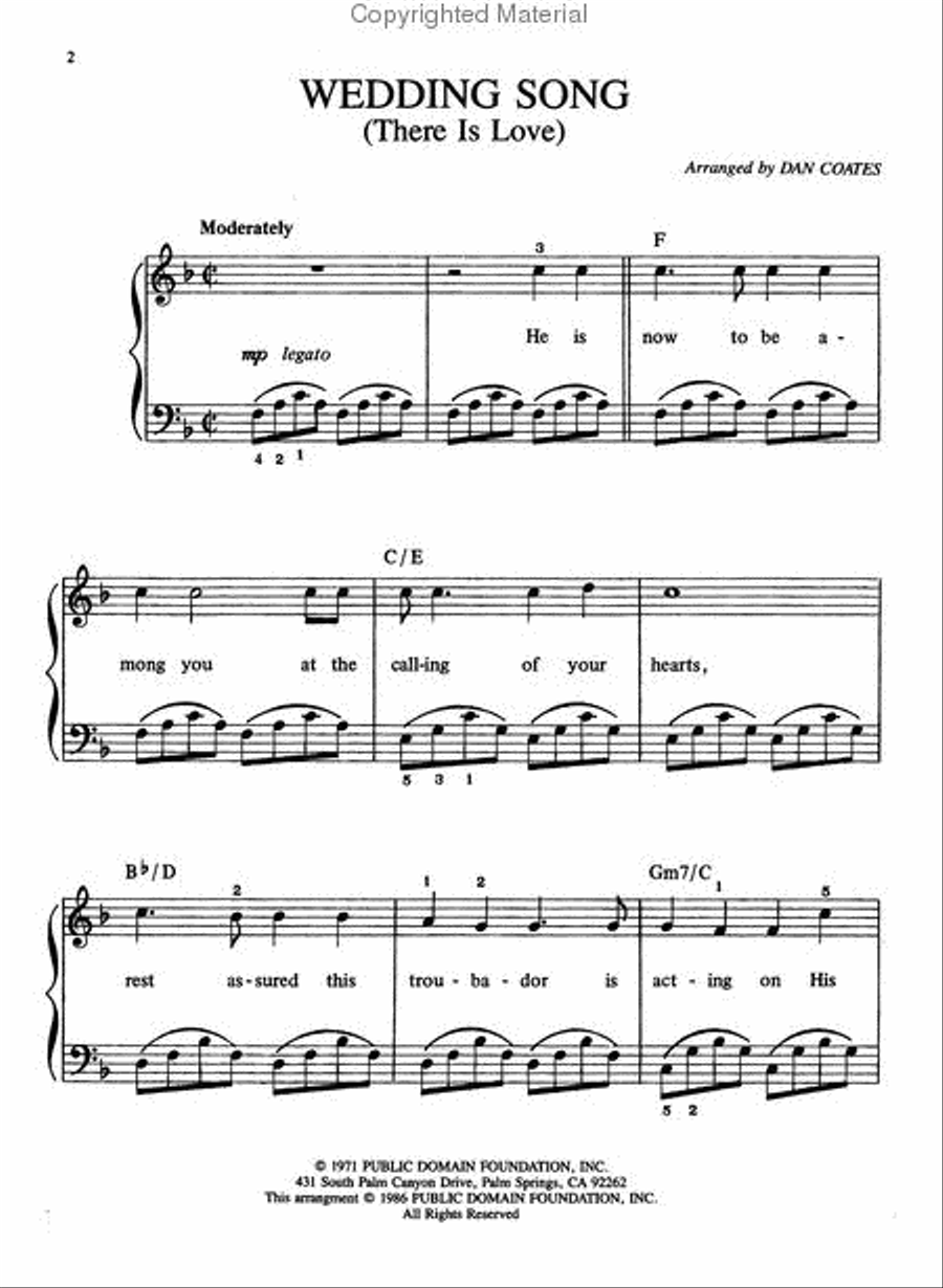 Wedding Song (There Is Love) Piano Solo scores gallery preview page 2