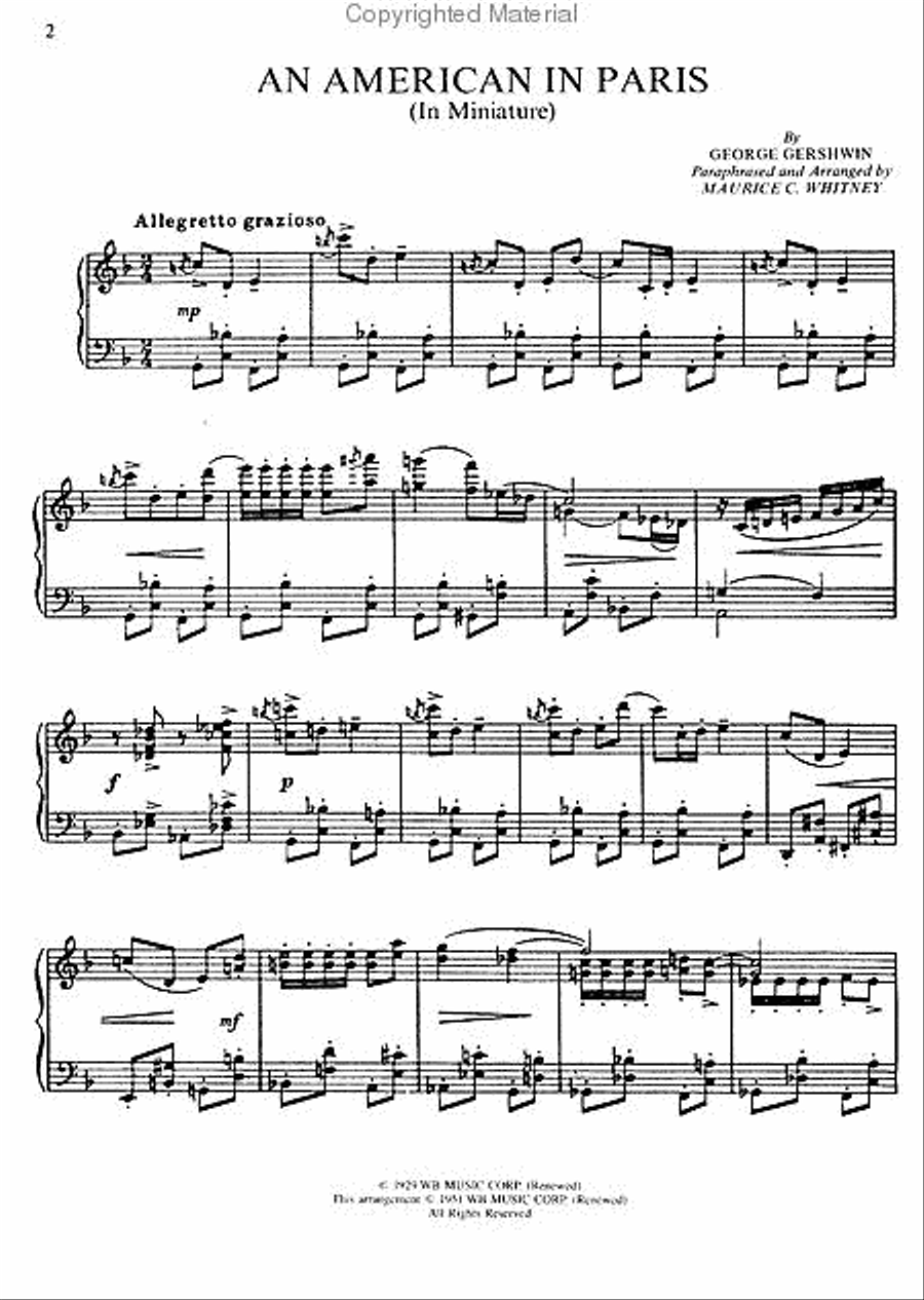 A Tribute to George Gershwin Piano Solo scores gallery preview page 2