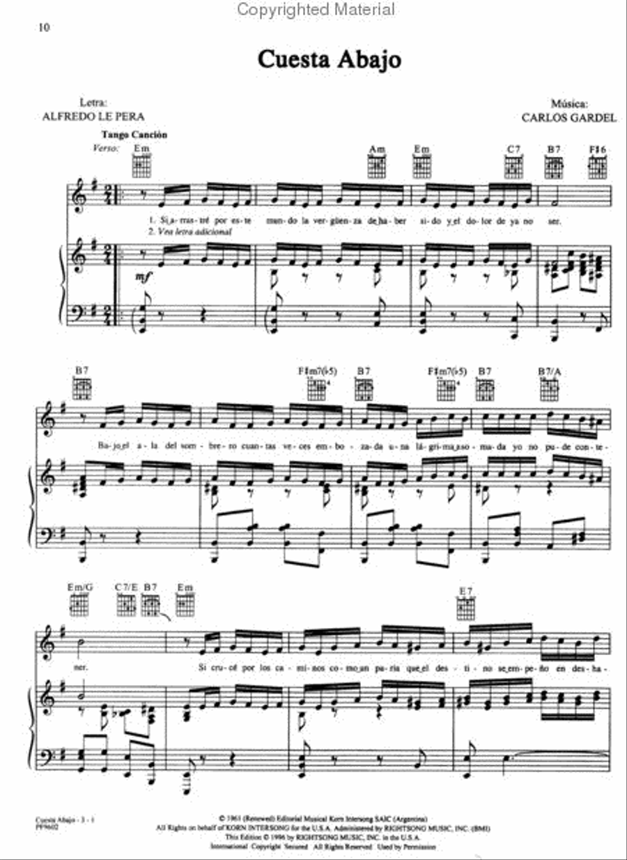 Los Mejores Tangos de Carlos Gardel Piano, Vocal, Guitar scores gallery preview page 3