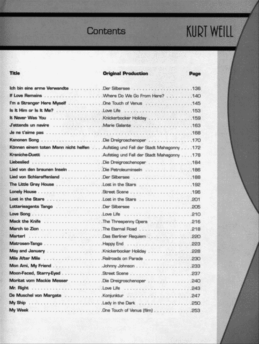 Kurt Weill Songs - A Centennial Anthology, Volume 1 Piano, Vocal, Guitar scores gallery preview page 3