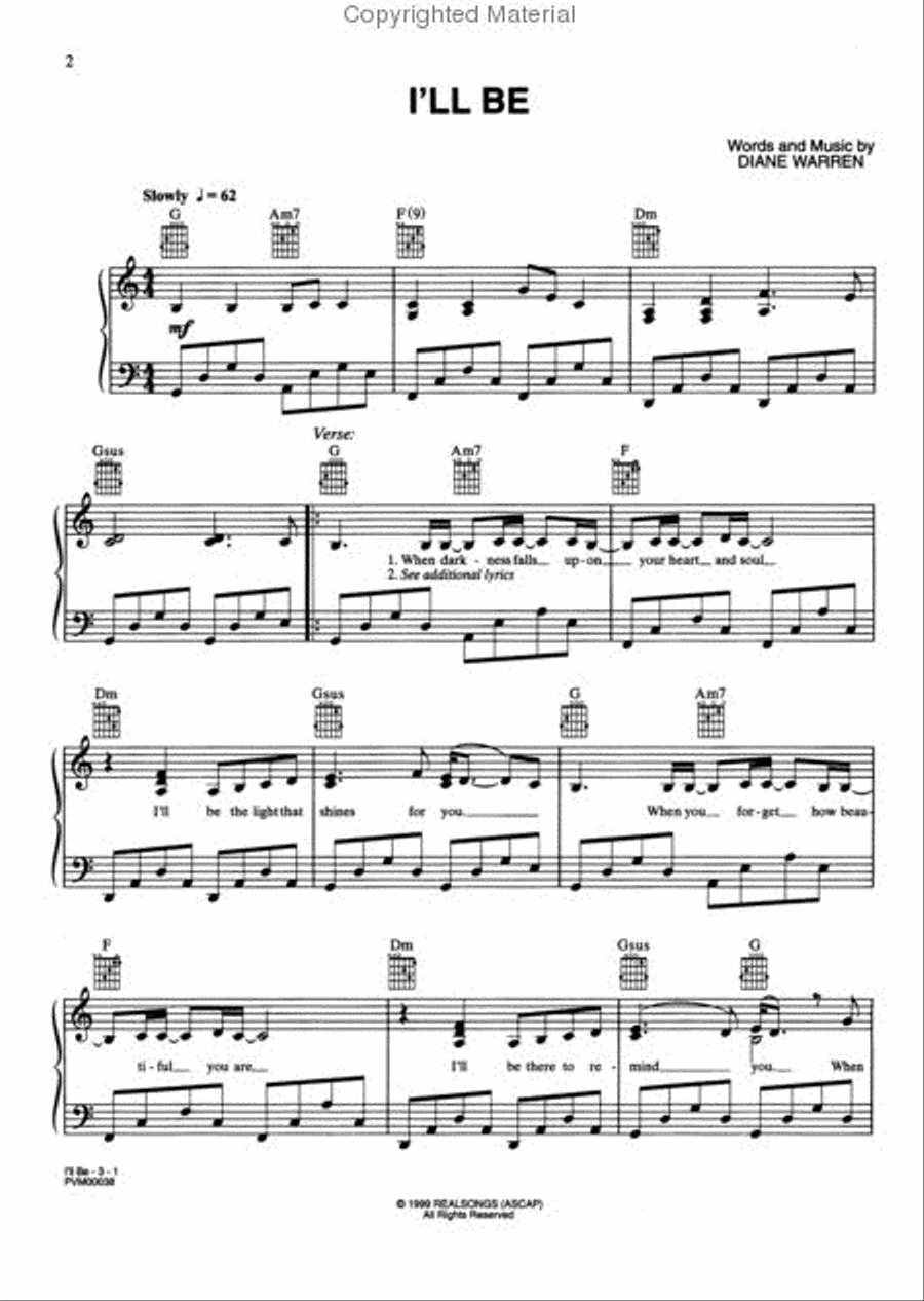 I'll Be Piano, Vocal, Guitar scores gallery preview page 2