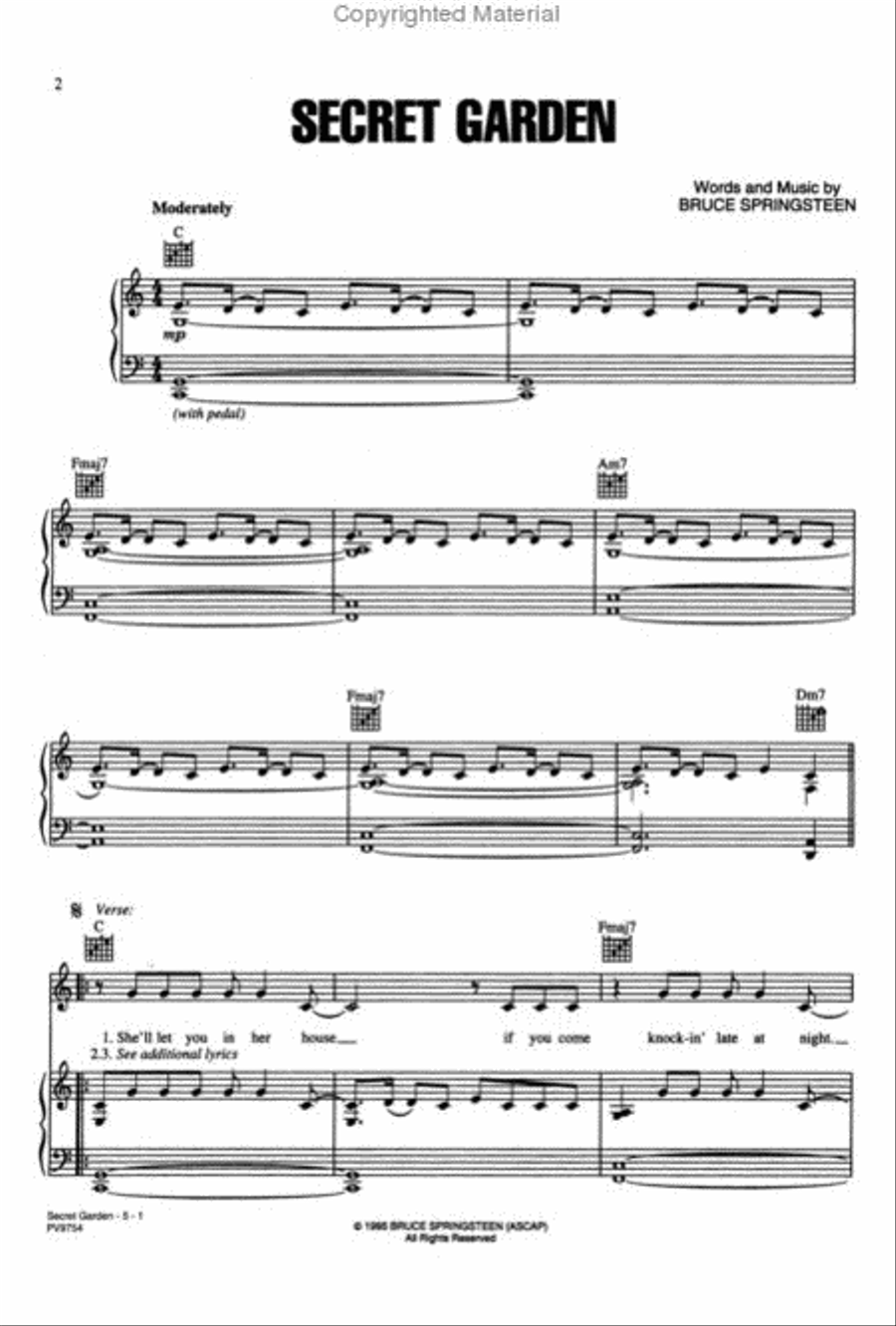Secret Garden Piano, Vocal, Guitar scores gallery preview page 2