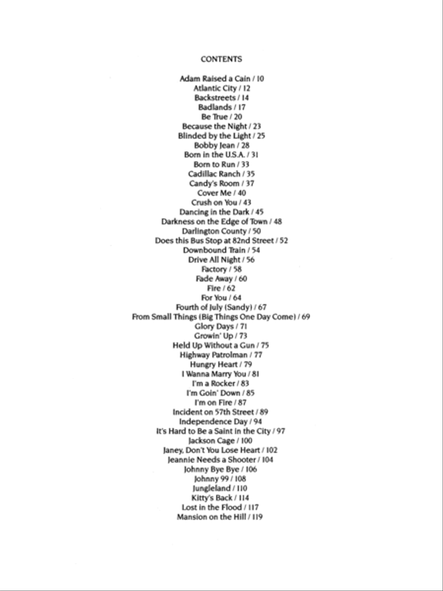 Bruce Springsteen Complete Easy Guitar scores gallery preview page 2