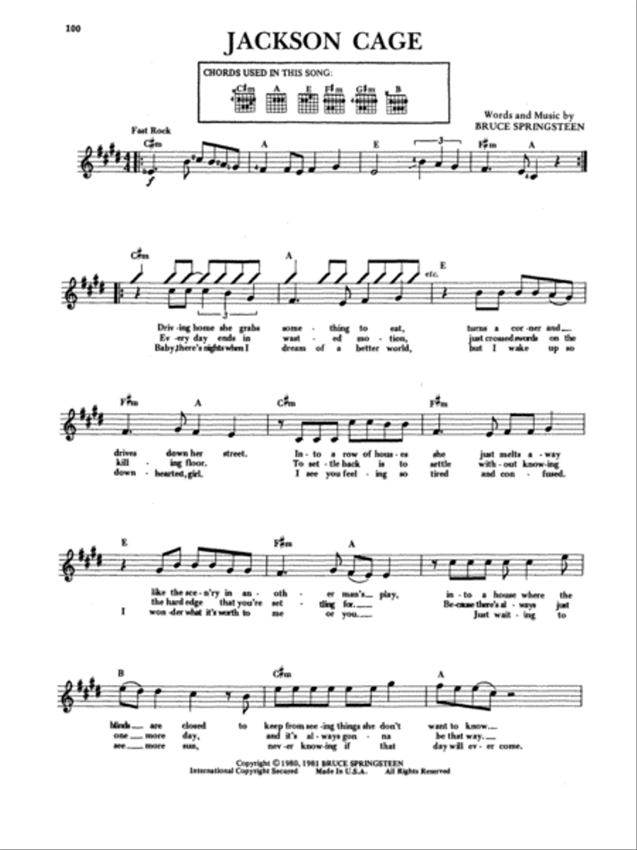 Bruce Springsteen Complete Easy Guitar scores gallery preview page 4