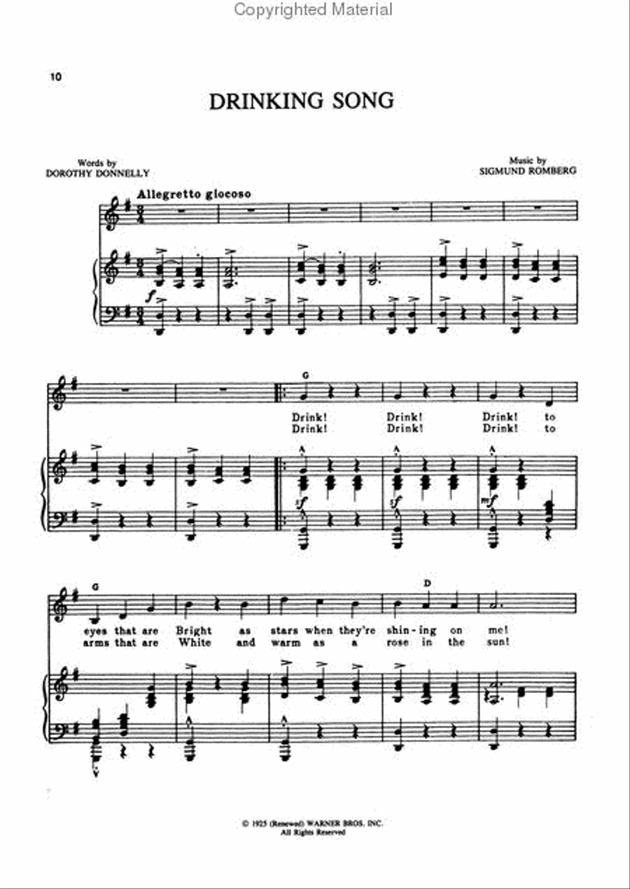 The Student Prince Piano, Vocal, Guitar scores gallery preview page 4