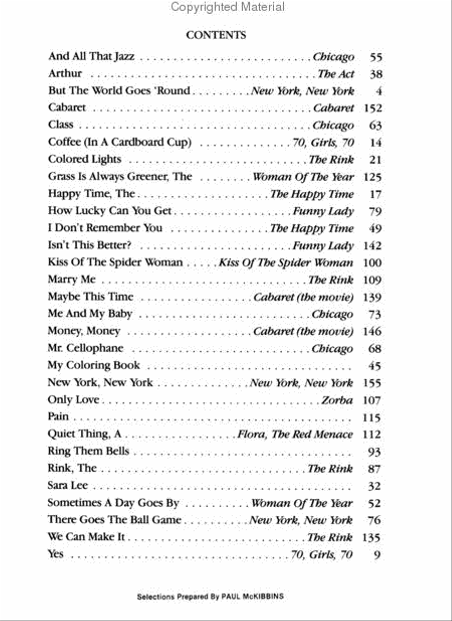 And the World Goes Round - The Songs of Kander & Ebb Piano, Vocal, Guitar scores gallery preview page 2
