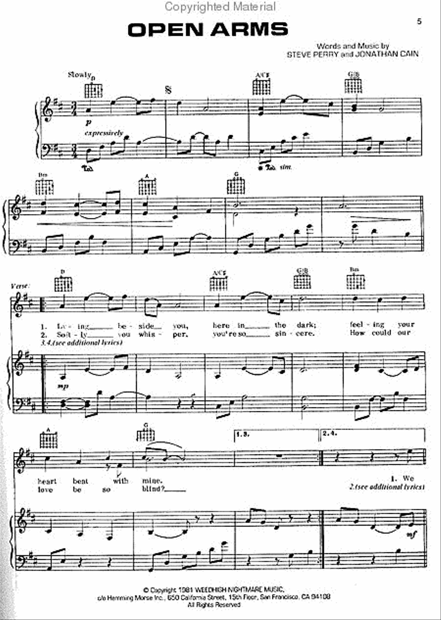 Journey - Greatest Hits Piano, Vocal, Guitar scores gallery preview page 2