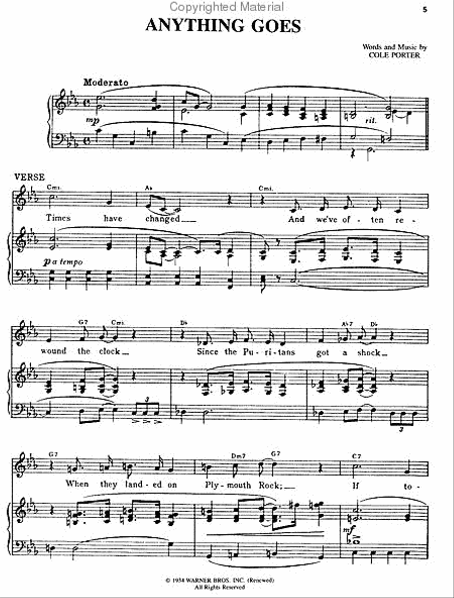 Anything Goes (Revival Edition) Piano, Vocal, Guitar scores gallery preview page 2