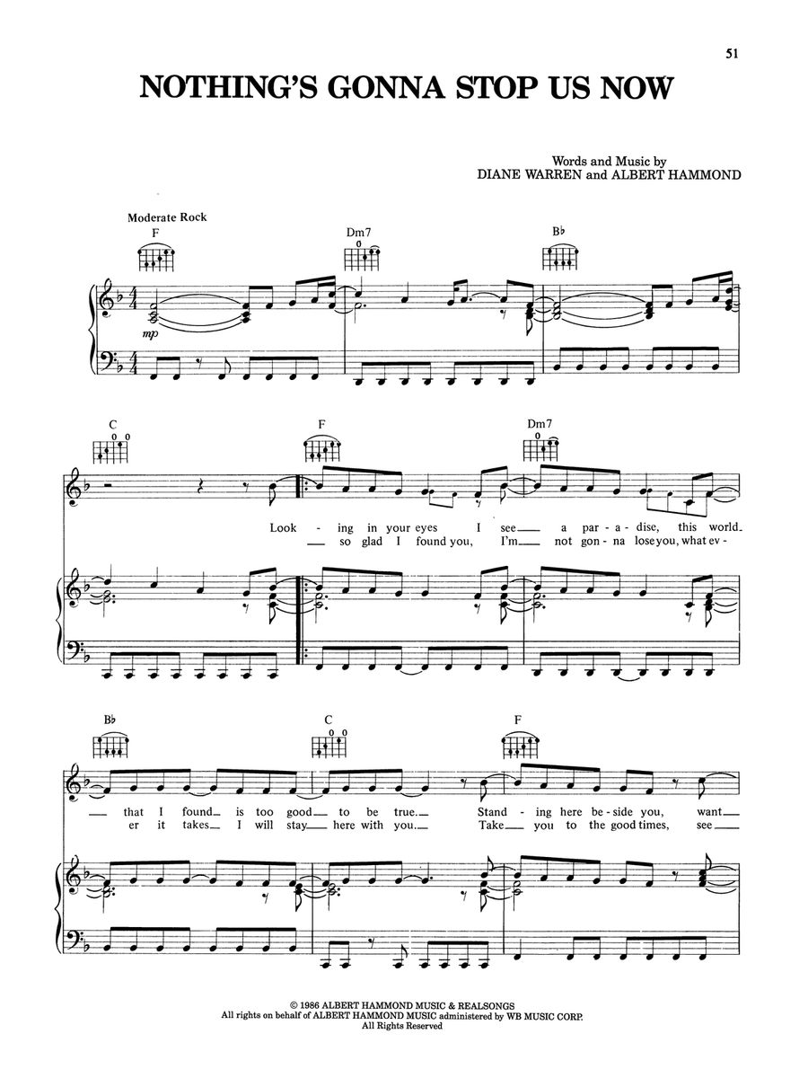 Nothing's Gonna Stop Us Now and the Hit Songs of Diane Warren, Volume 1 Piano, Vocal, Guitar scores gallery preview page 5