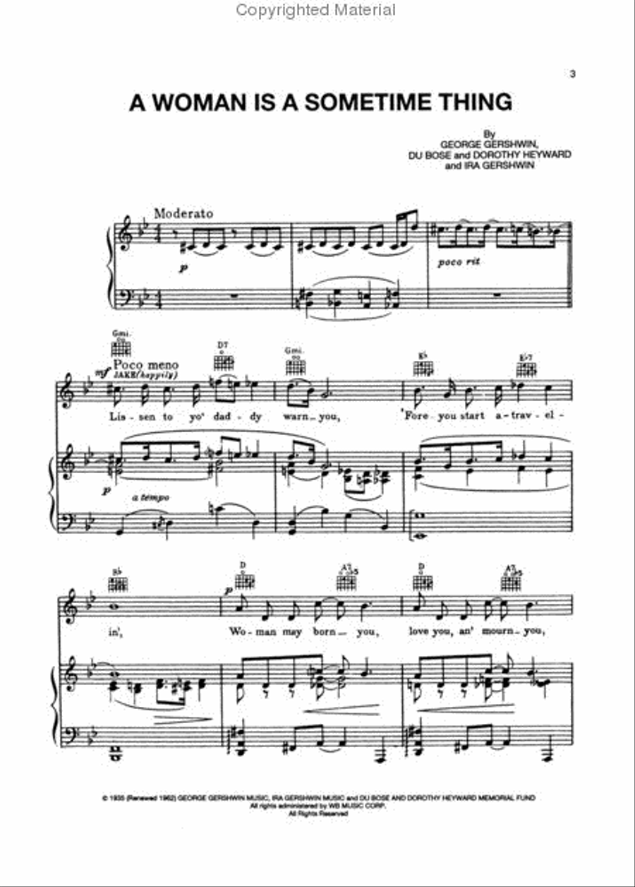Porgy and Bess Piano, Vocal, Guitar scores gallery preview page 2