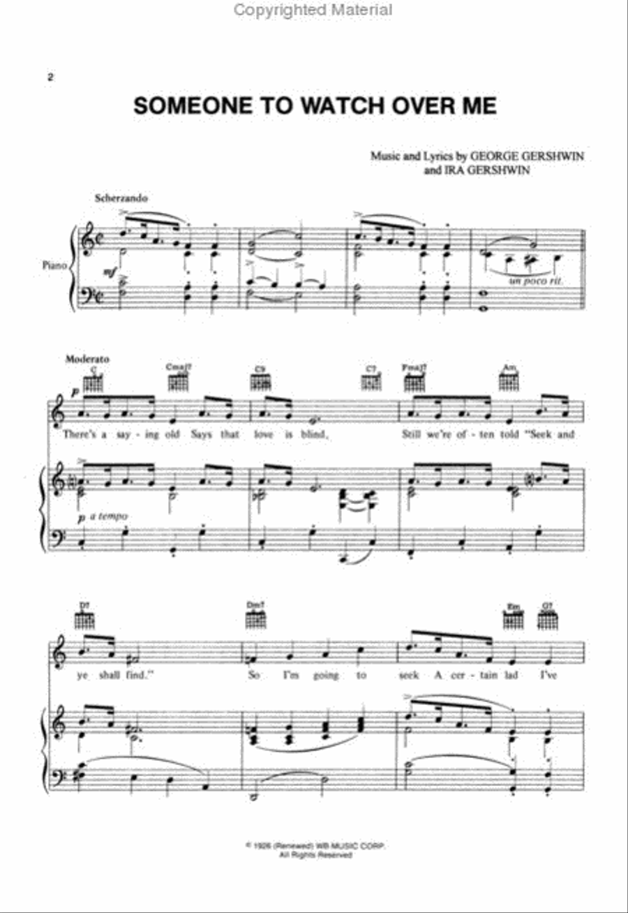 Someone to Watch Over Me Piano, Vocal, Guitar scores gallery preview page 2
