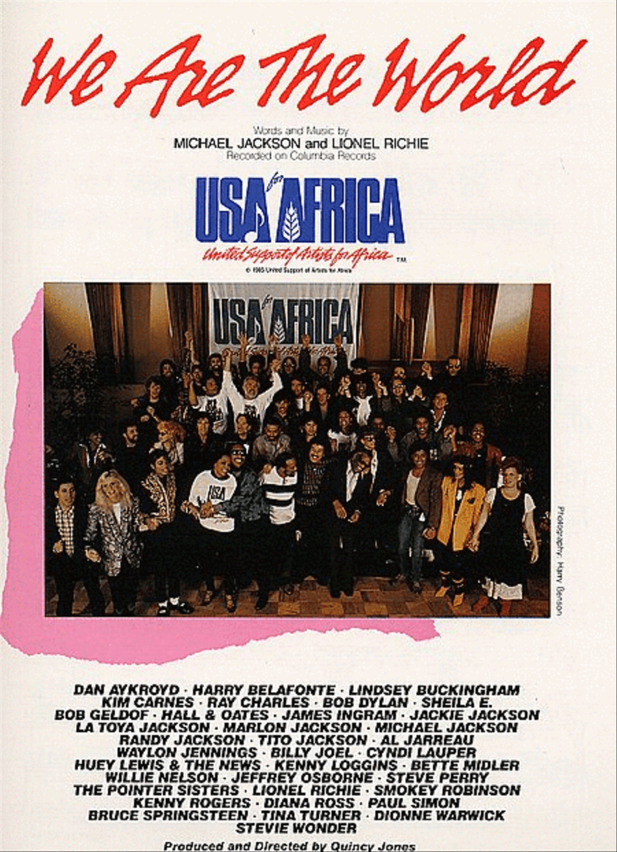 We Are The World Piano, Vocal, Guitar scores gallery preview page 1