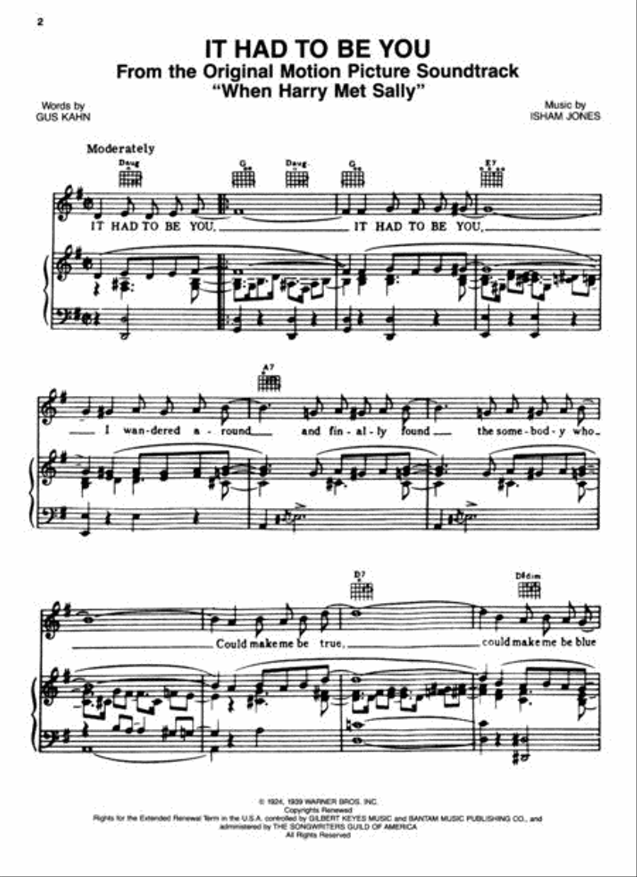 It Had To Be You Piano, Vocal, Guitar scores gallery preview page 2