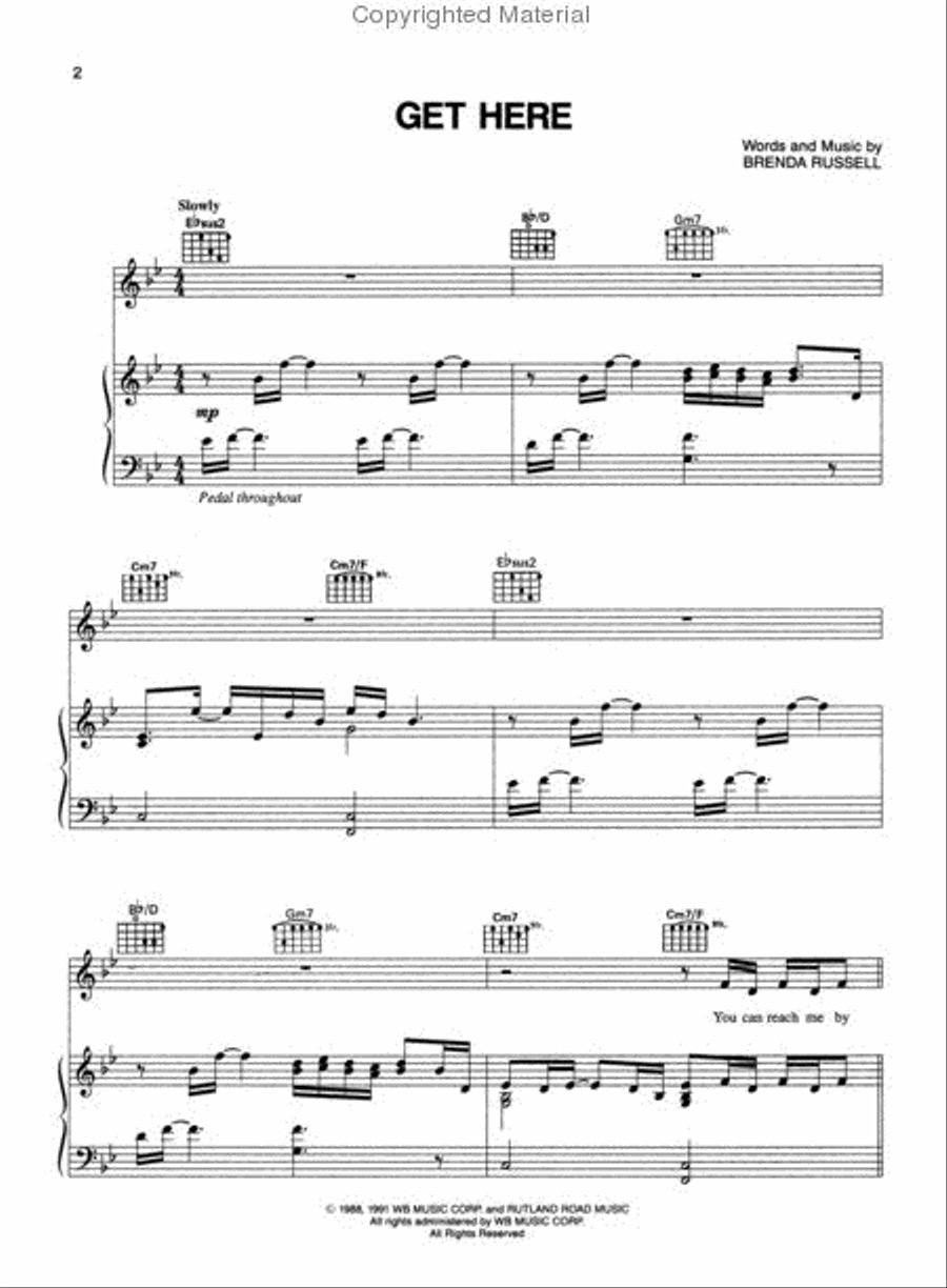 Get Here Piano, Vocal, Guitar scores gallery preview page 2