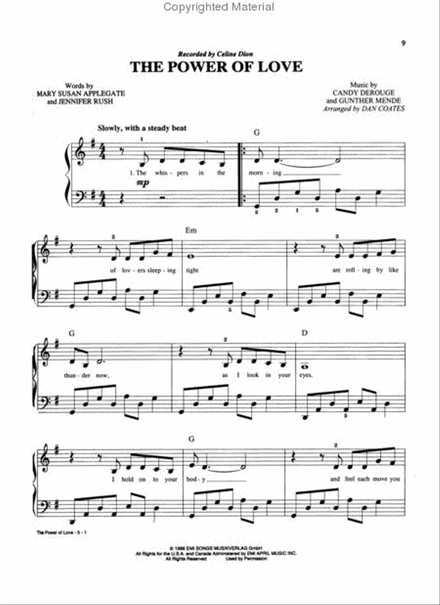 Celine Dion -- All the Way . . . A Decade of Song Easy Piano scores gallery preview page 2