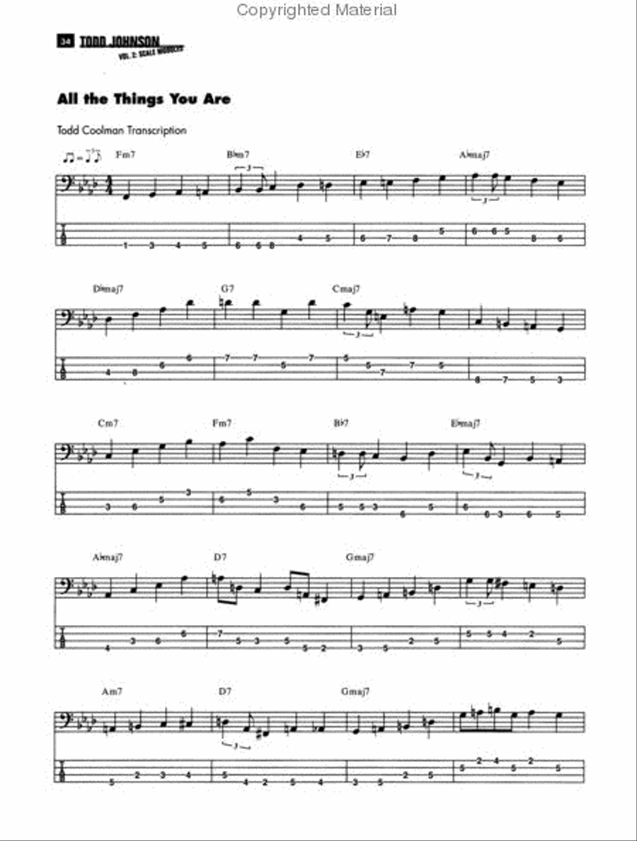 Todd Johnson Walking Bass Line Module System, Volume 2 Bass Guitar scores gallery preview page 4
