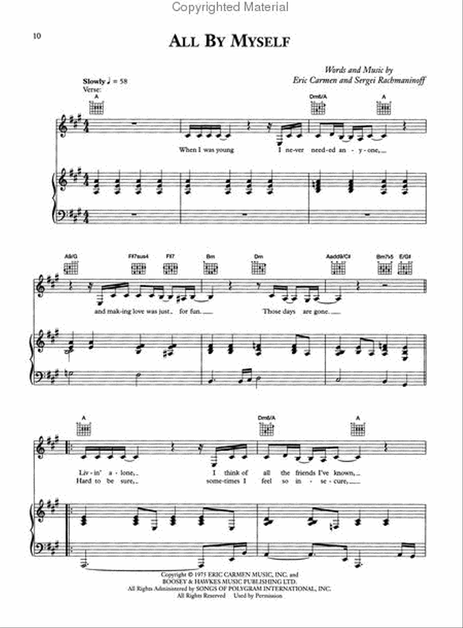 Falling Into You Piano, Vocal, Guitar scores gallery preview page 3