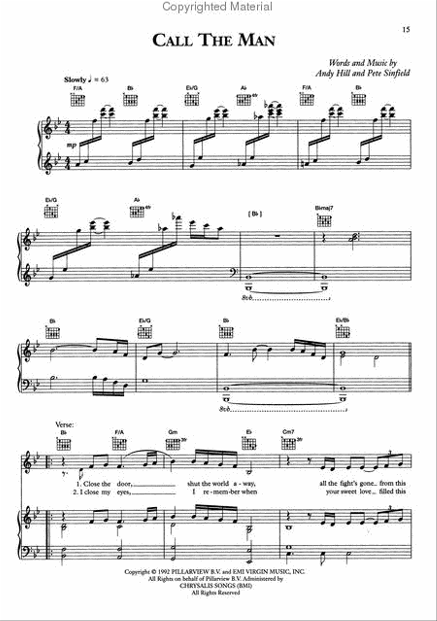Falling Into You Piano, Vocal, Guitar scores gallery preview page 4