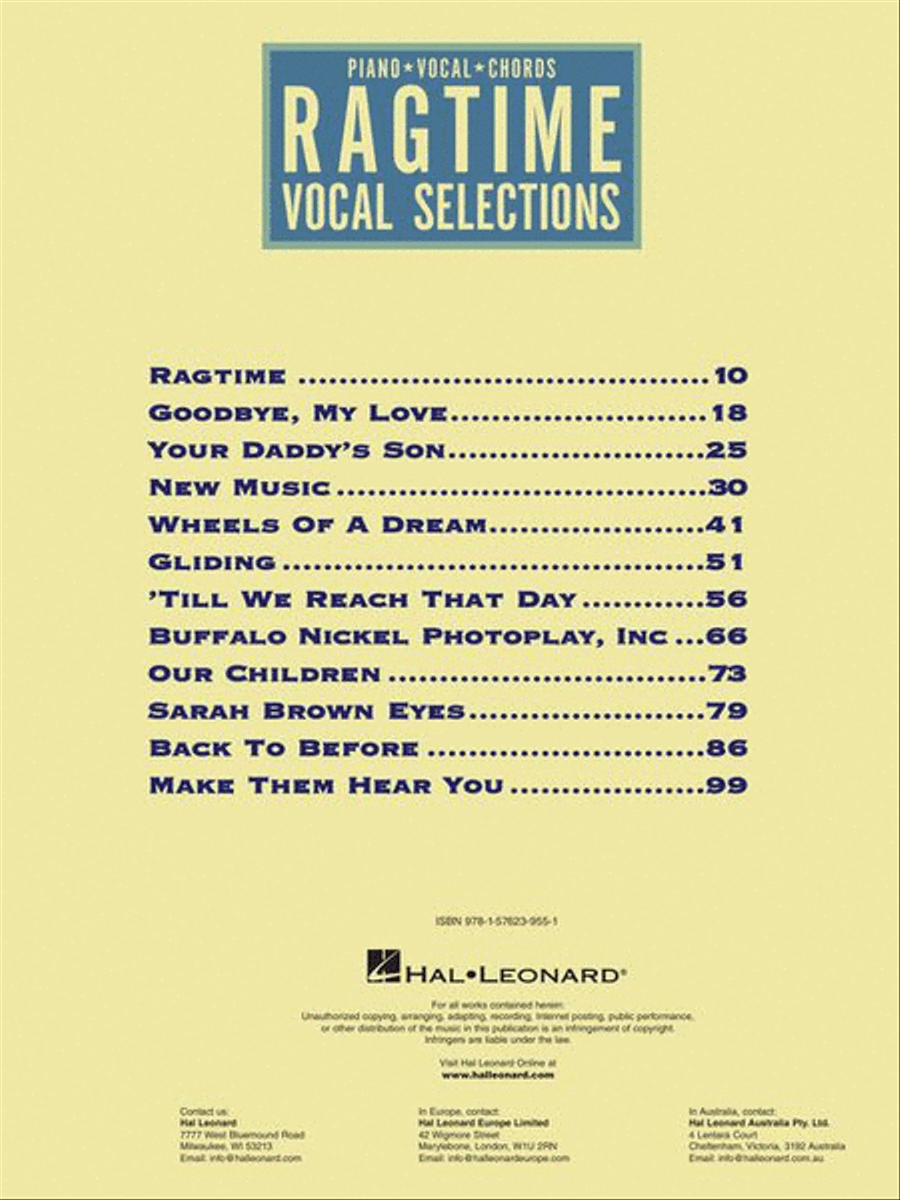 Ragtime Ragtime Piano, Vocal, Guitar scores gallery preview page 4
