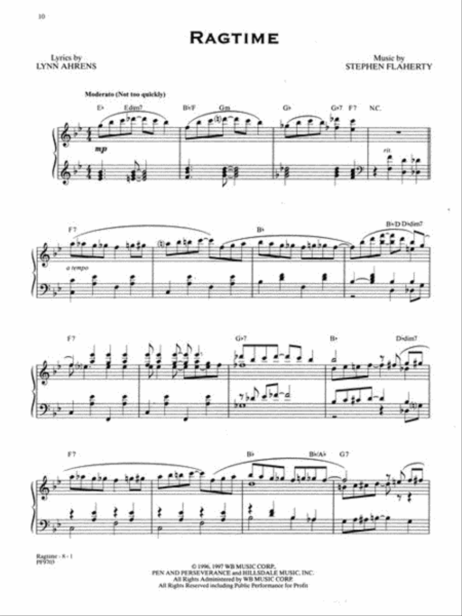 Ragtime Ragtime Piano, Vocal, Guitar scores gallery preview page 6