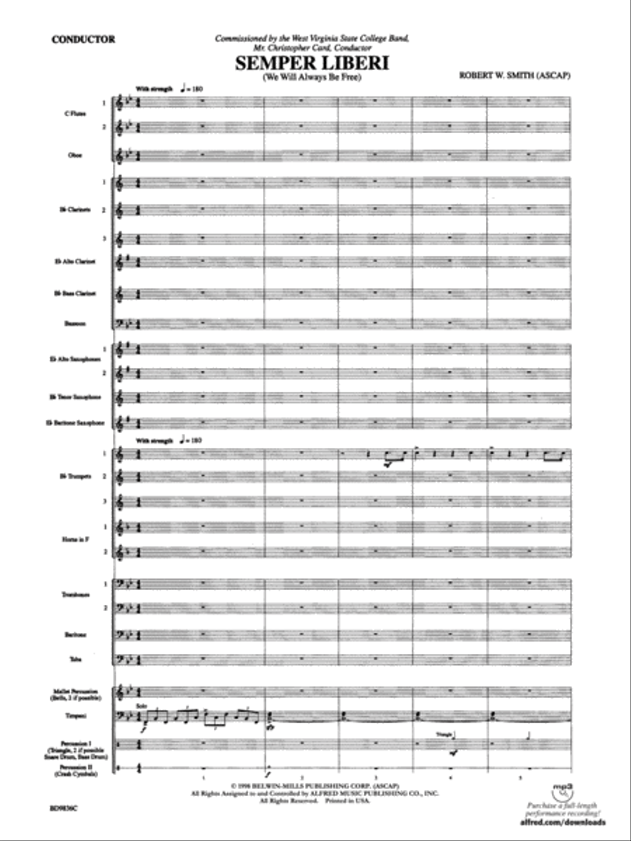 Semper Liberi (We Will Always Be Free) Concert Band scores gallery preview page 4