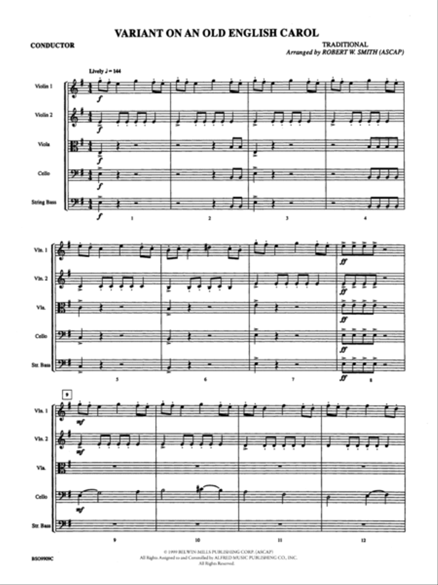 Variant on an Old English Carol String Orchestra scores gallery preview page 3