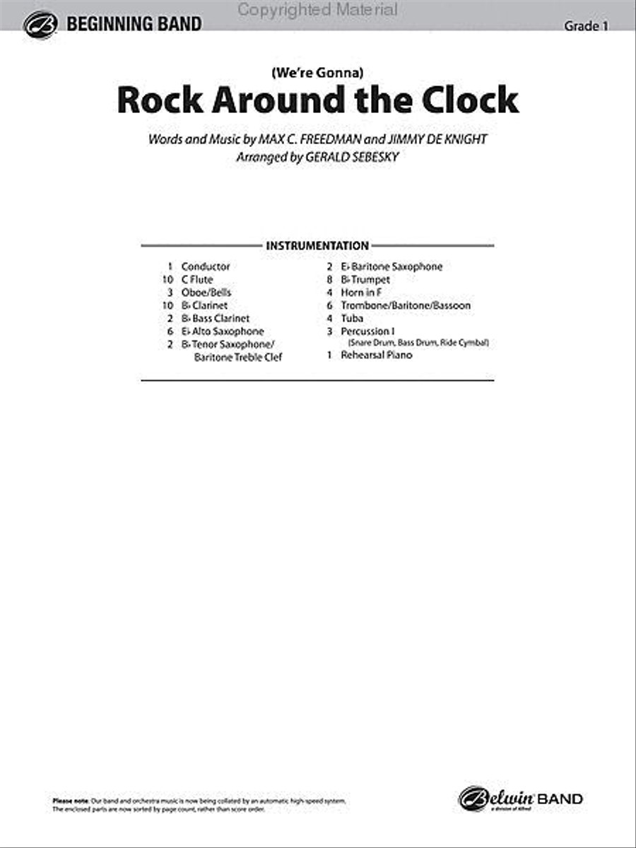 (We're Gonna) Rock Around the Clock Concert Band scores gallery preview page 14