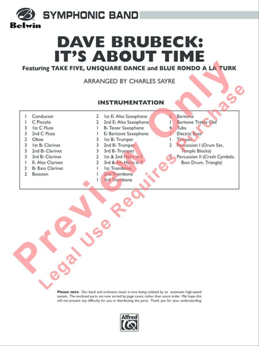 Dave Brubeck: It's About Time Concert Band scores gallery preview page 2