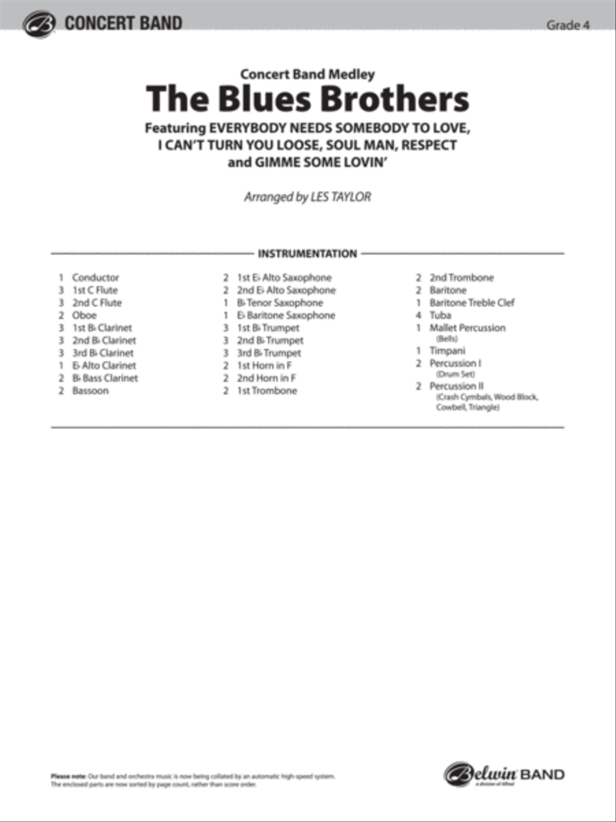 The Blues Brothers Concert Band scores gallery preview page 2
