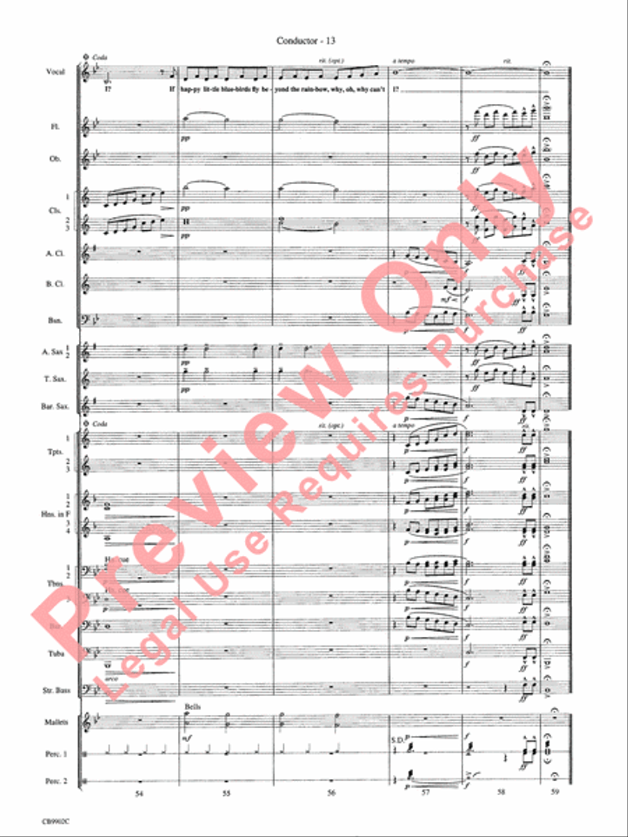 Over the Rainbow Over the Rainbow Concert Band scores gallery preview page 16