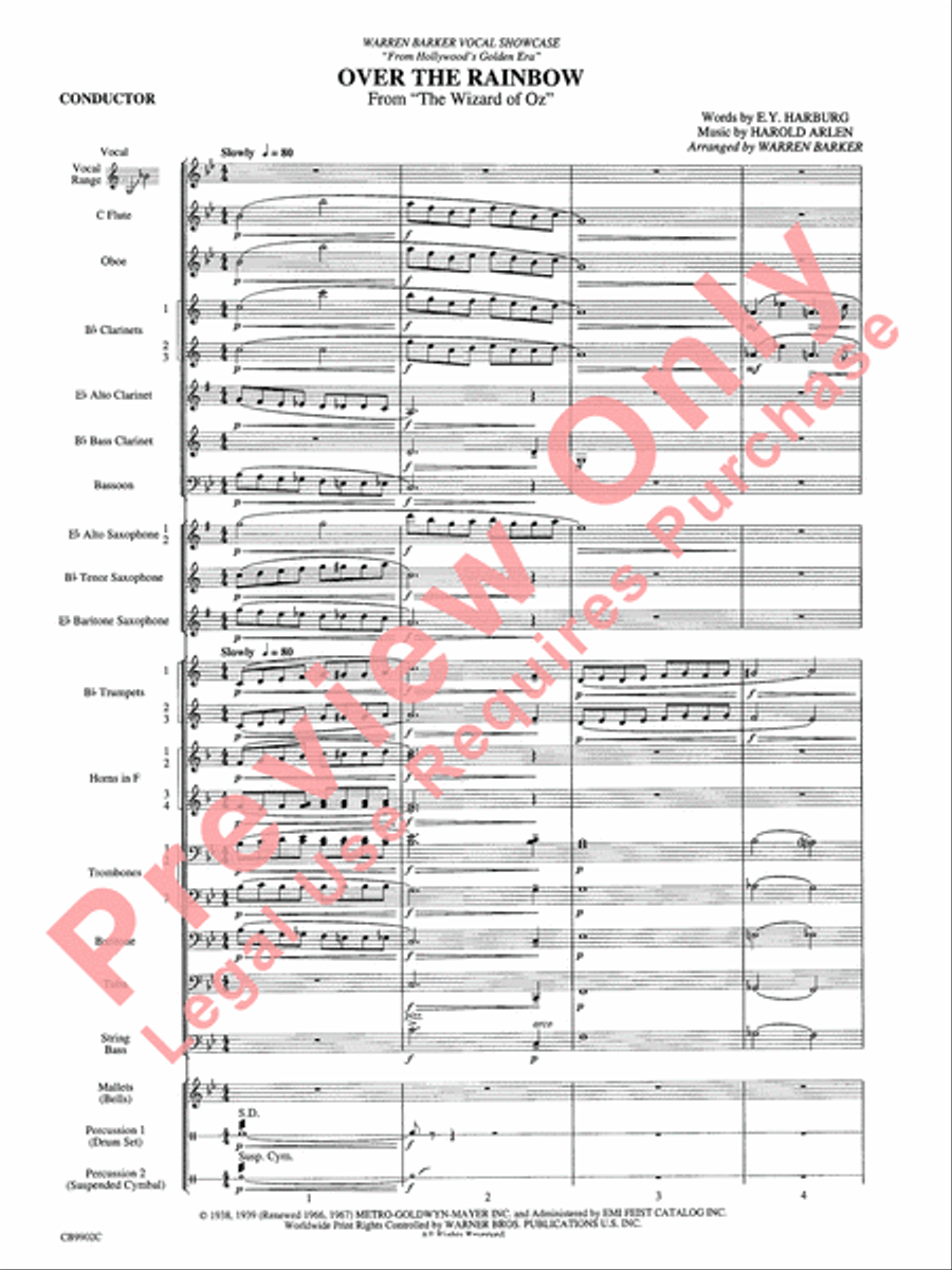 Over the Rainbow Over the Rainbow Concert Band scores gallery preview page 4