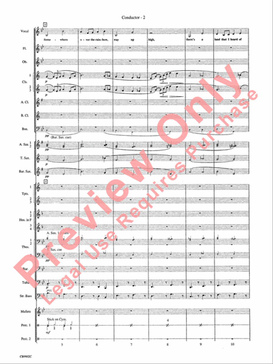 Over the Rainbow Over the Rainbow Concert Band scores gallery preview page 5