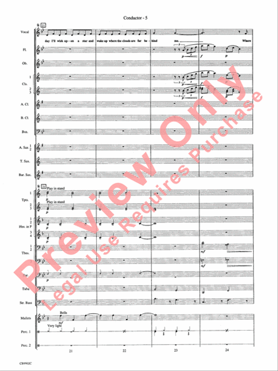 Over the Rainbow Over the Rainbow Concert Band scores gallery preview page 8
