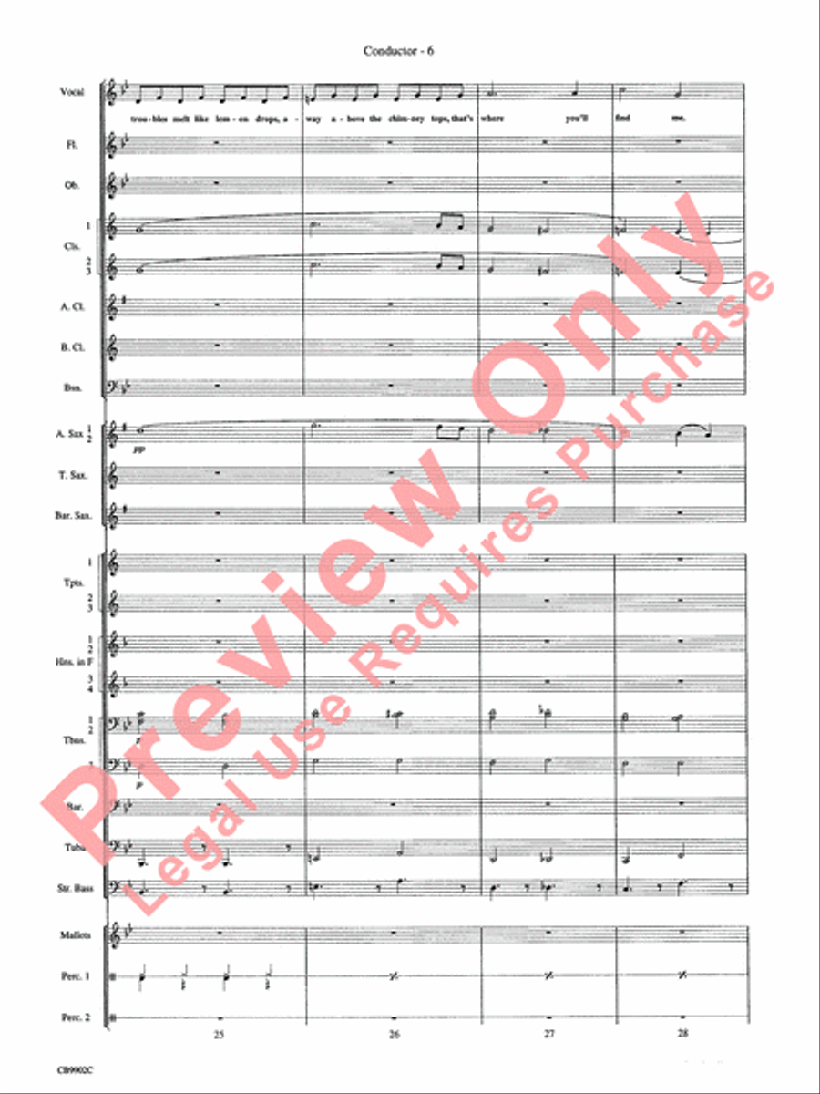Over the Rainbow Over the Rainbow Concert Band scores gallery preview page 9