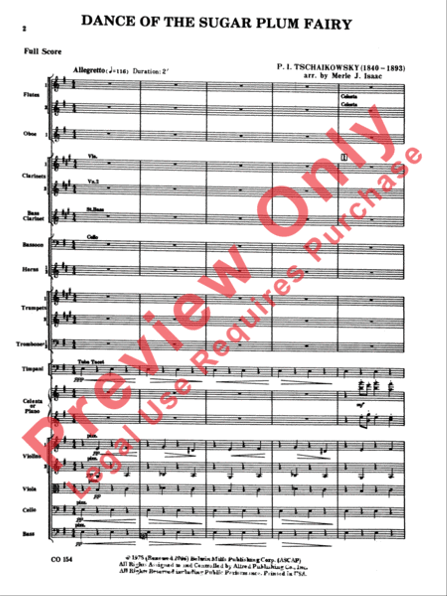 Nutcracker Ballet, Set I (Dance of the Sugar Plum Fairy and Waltz of the Flowers) Full Orchestra scores gallery preview page 3