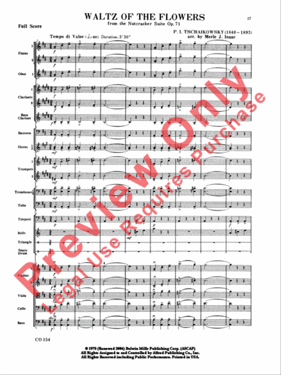 Nutcracker Ballet, Set I (Dance of the Sugar Plum Fairy and Waltz of the Flowers) Full Orchestra scores gallery preview page 18