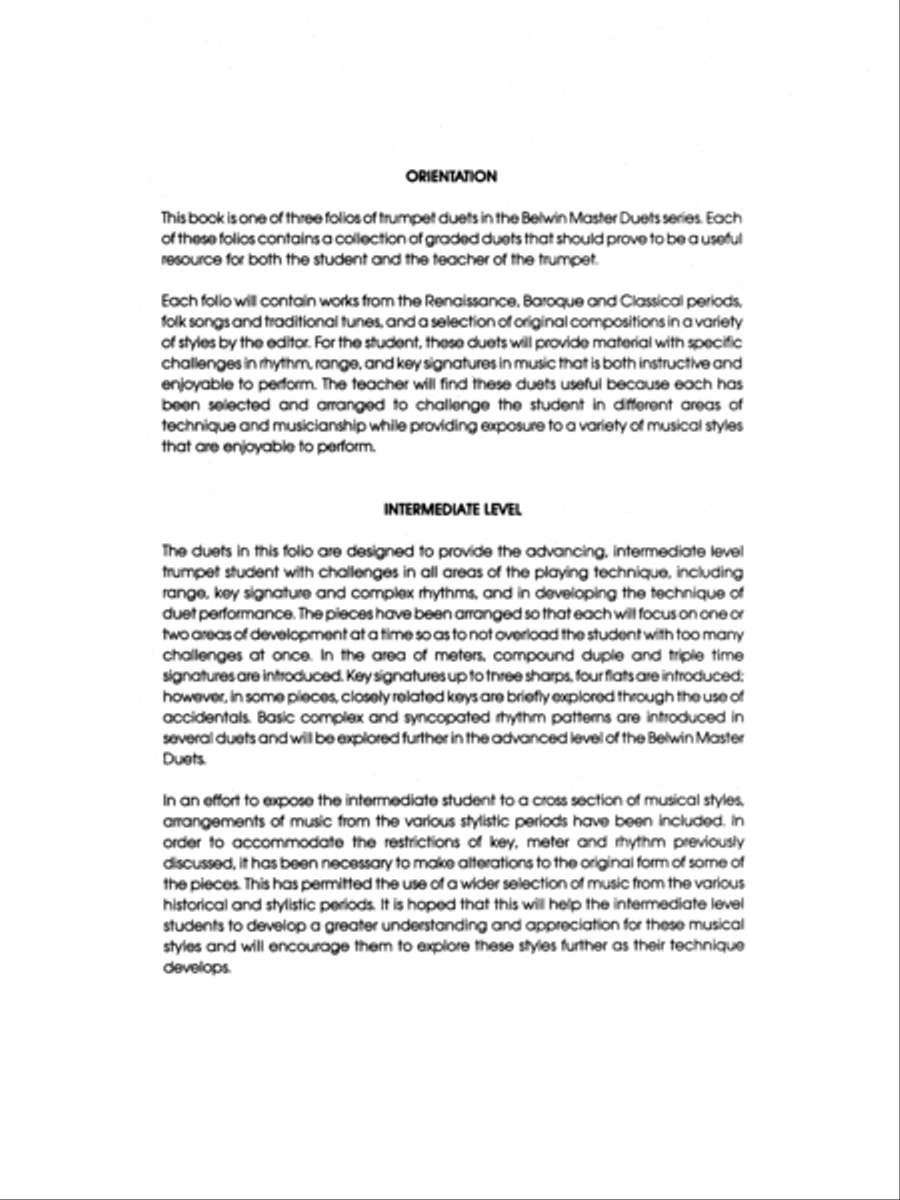 Belwin Master Duets (Trumpet), Volume 1 Trumpet Duet scores gallery preview page 3