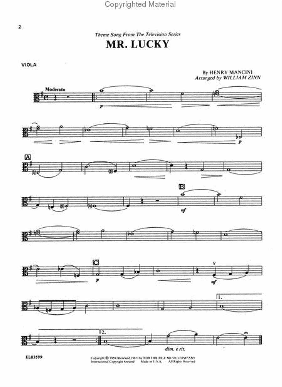 Henry Mancini for Strings, Volume 1 String Orchestra scores gallery preview page 2