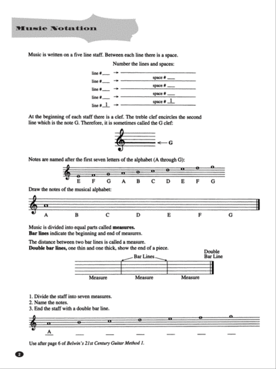 Belwin's 21st Century Guitar Theory 1 Guitar scores gallery preview page 3