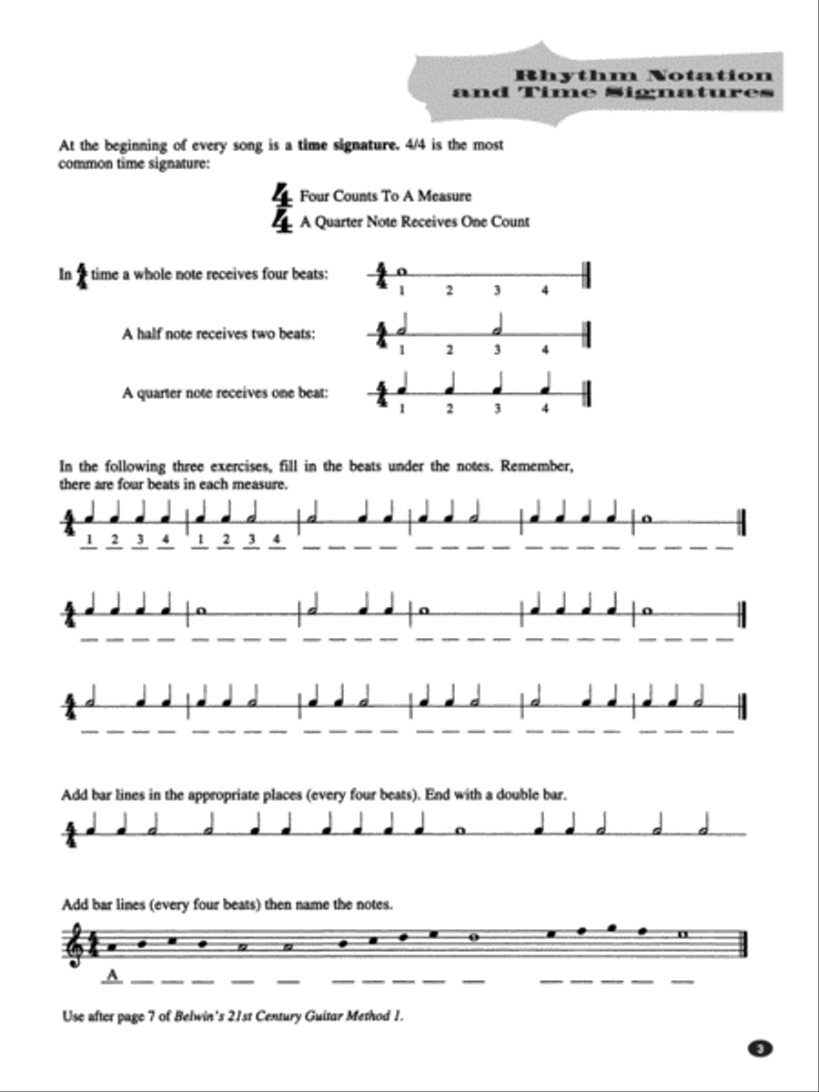 Belwin's 21st Century Guitar Theory 1 Guitar scores gallery preview page 4